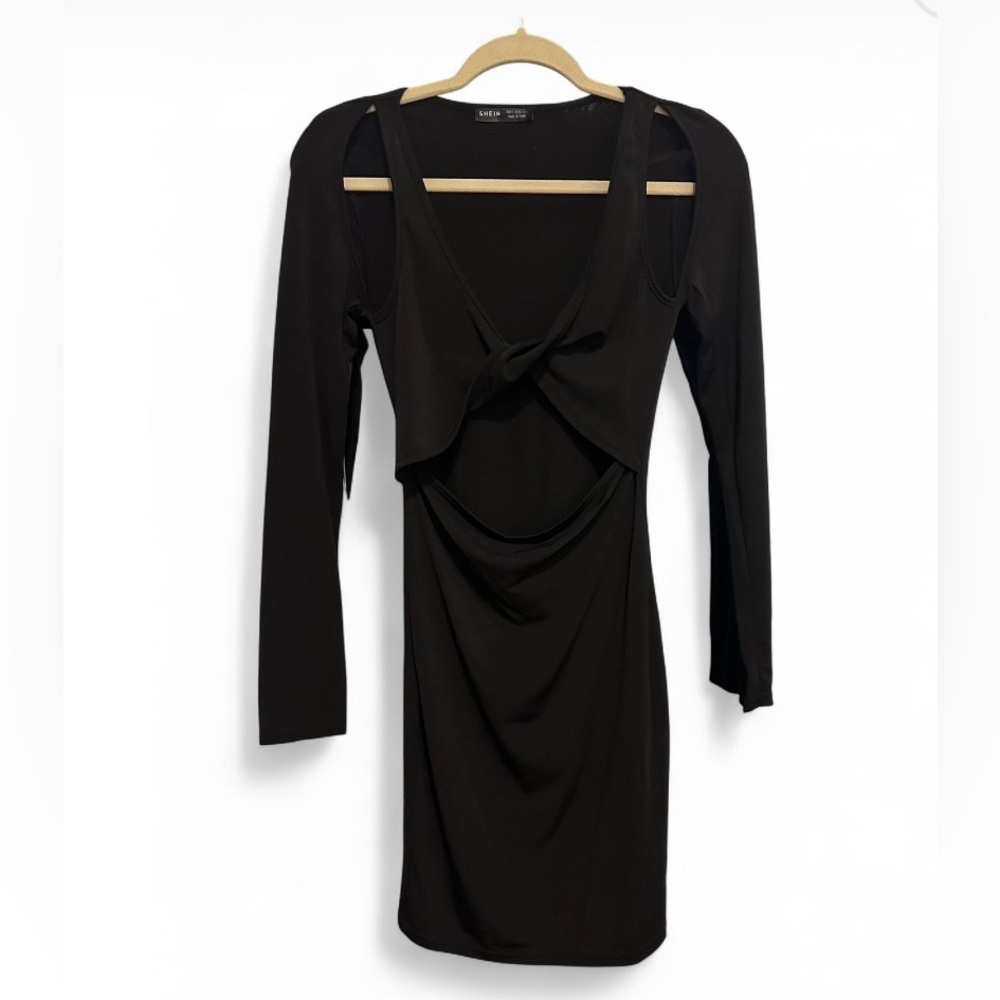 SHEIN Black Long Sleeve Dress